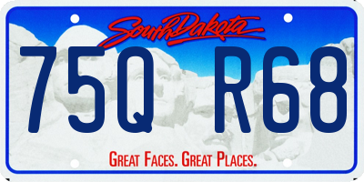 SD license plate 75QR68