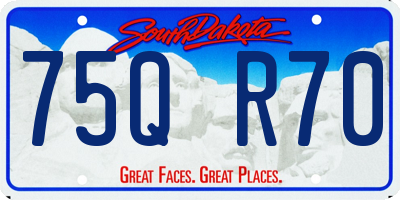 SD license plate 75QR70