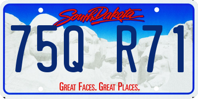 SD license plate 75QR71