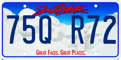 SD license plate 75QR72