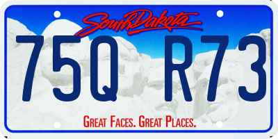 SD license plate 75QR73