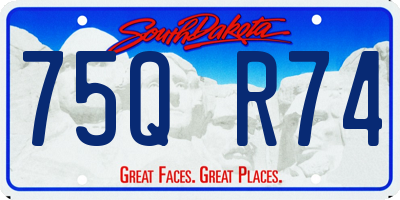 SD license plate 75QR74
