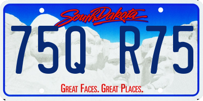 SD license plate 75QR75