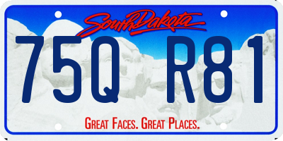SD license plate 75QR81