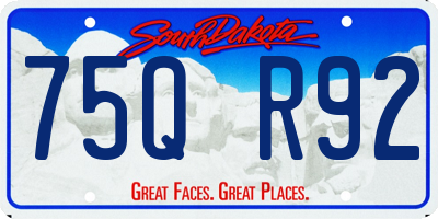SD license plate 75QR92