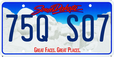 SD license plate 75QS07
