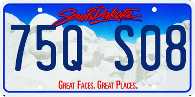 SD license plate 75QS08