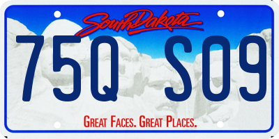 SD license plate 75QS09