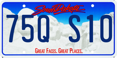SD license plate 75QS10