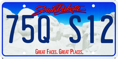 SD license plate 75QS12