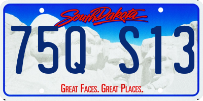 SD license plate 75QS13