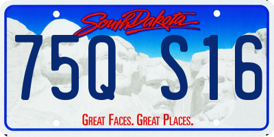 SD license plate 75QS16