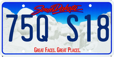 SD license plate 75QS18