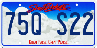 SD license plate 75QS22