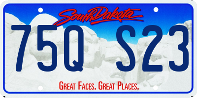 SD license plate 75QS23