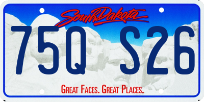 SD license plate 75QS26