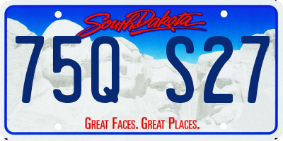 SD license plate 75QS27