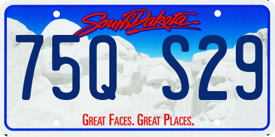 SD license plate 75QS29