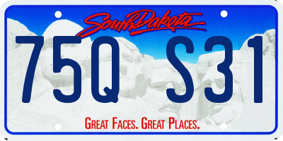 SD license plate 75QS31
