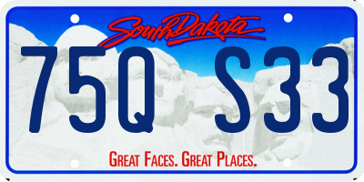 SD license plate 75QS33