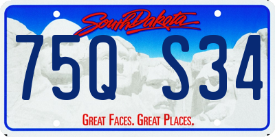 SD license plate 75QS34