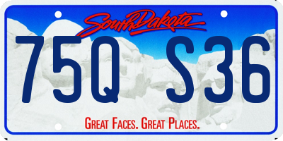 SD license plate 75QS36