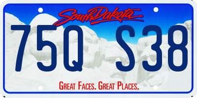SD license plate 75QS38