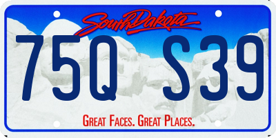 SD license plate 75QS39