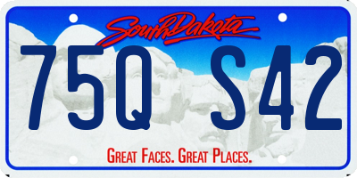 SD license plate 75QS42