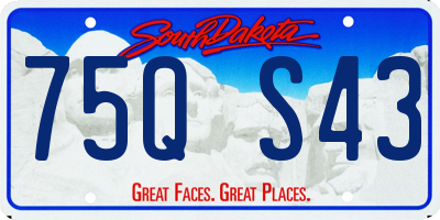 SD license plate 75QS43