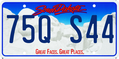 SD license plate 75QS44
