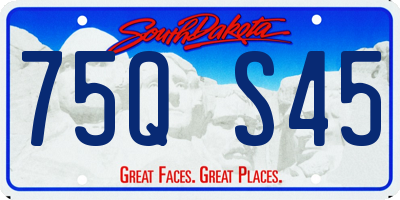 SD license plate 75QS45