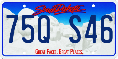SD license plate 75QS46