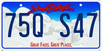 SD license plate 75QS47