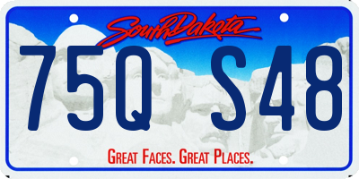 SD license plate 75QS48