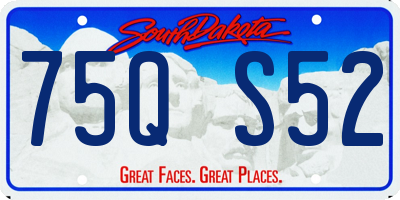 SD license plate 75QS52