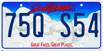 SD license plate 75QS54