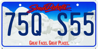 SD license plate 75QS55