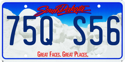 SD license plate 75QS56