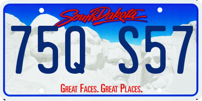 SD license plate 75QS57