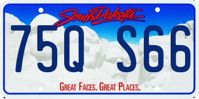 SD license plate 75QS66