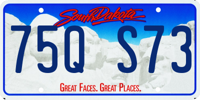 SD license plate 75QS73