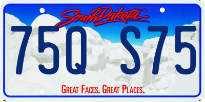 SD license plate 75QS75