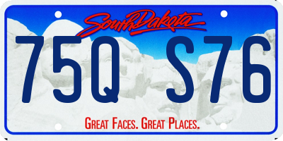 SD license plate 75QS76