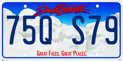 SD license plate 75QS79