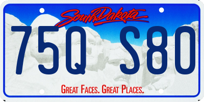 SD license plate 75QS80