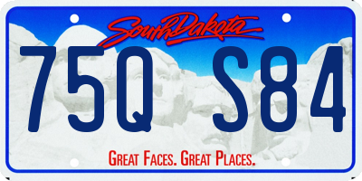 SD license plate 75QS84