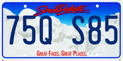 SD license plate 75QS85