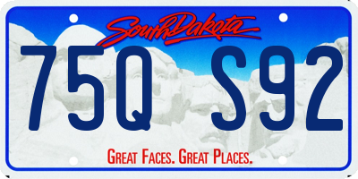SD license plate 75QS92