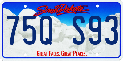 SD license plate 75QS93
